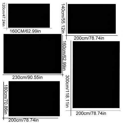 Soft Plush Polyester Area Mat - Grey & Black Rectangular Machine-Made Mat for Living Room,