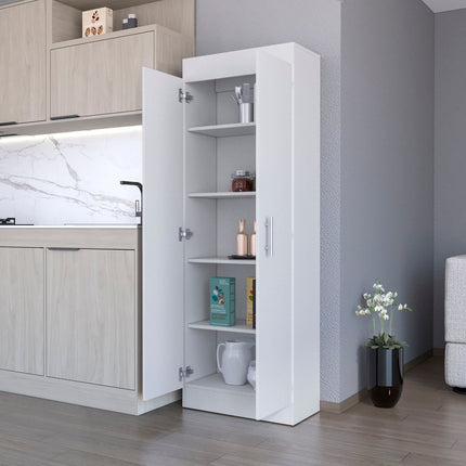 67" White Wood Pantry Or Storage Closet