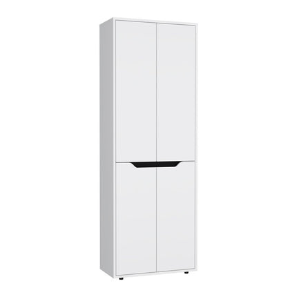 67" Black And White Wood Pantry Or Storage Closet