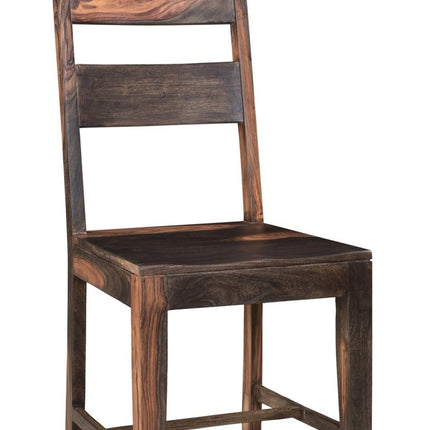 Seven Piece Brown Solid Wood Dining Set with Six Chairs