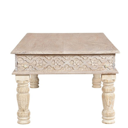 Set Of Two Natural Solid Wood Distressed Coffee Table