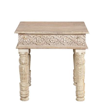 Set Of Two Natural Solid Wood Distressed Coffee Table