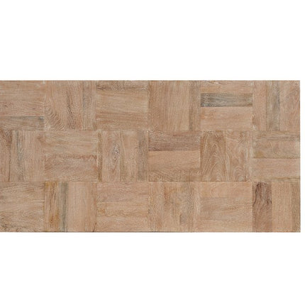 Set Of Two Natural and Brown Solid Wood Block Coffee Table