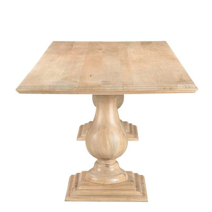 96" Natural Wood Double Pedestal Base Dining Table
