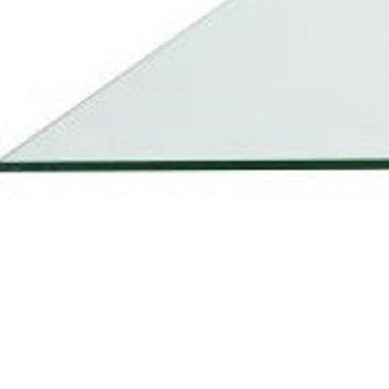 60" Clear and Gold Glass and Metal Cross Leg Base Square Dining Table
