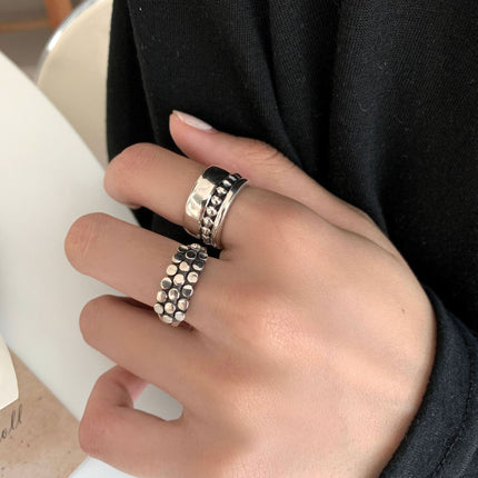 Luxury High-end Multi-layered Ring With A Polka-dot Design For Women