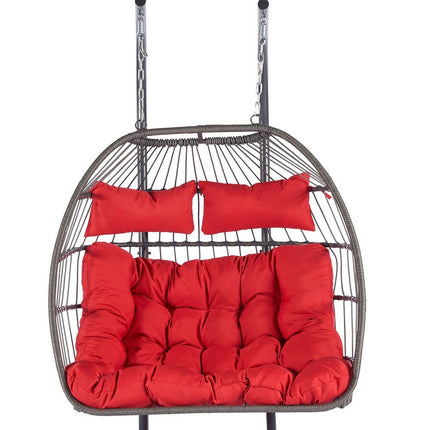 Red Solid Color Double Swing Chair