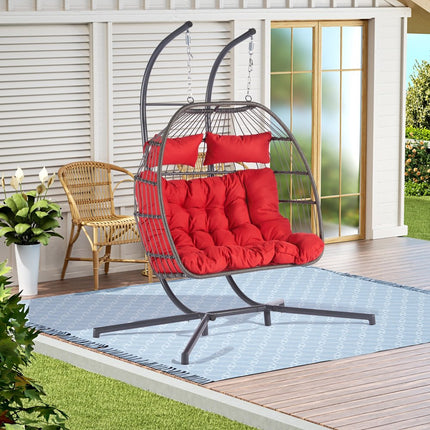 Red Solid Color Double Swing Chair