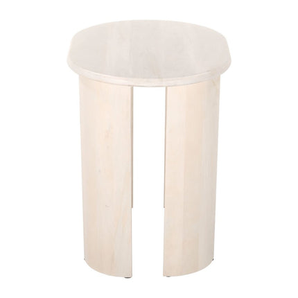 24" Natural Solid Wood Oval End Table