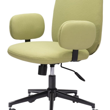 Green and Black Adjustable Height Swivel Rolling Office Chair