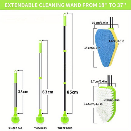 Cleaning Brush with Long Extendable Handle, Lightweight Detachable Shower Scrubber for Cleaning