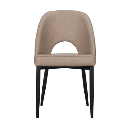Set of Two Light Gray Slipcovered Faux Leather Dining Side Chairs