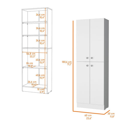 12" White Wood Pantry Or Storage Closet