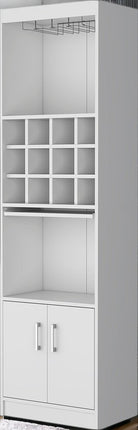 71" White Wood Bar Cabinet With Two Doors