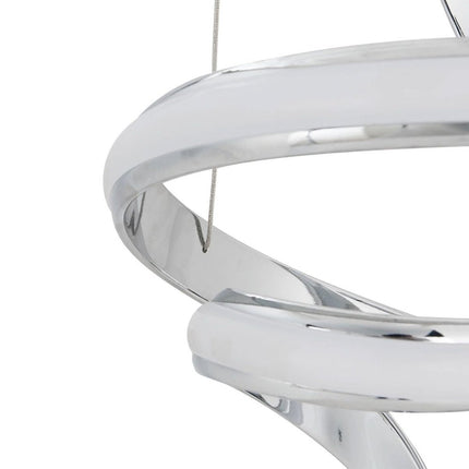 Silver Two Light Metal LED Dimmable Chandelier