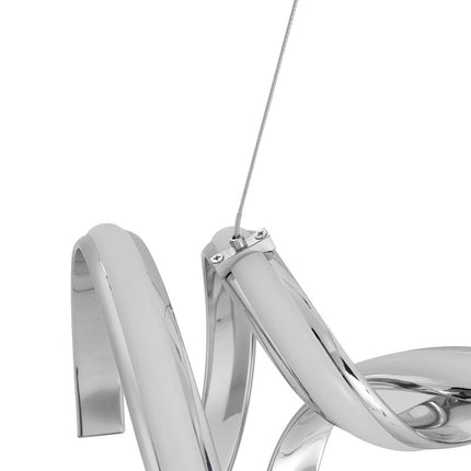 Silver Two Light Metal LED Dimmable Chandelier