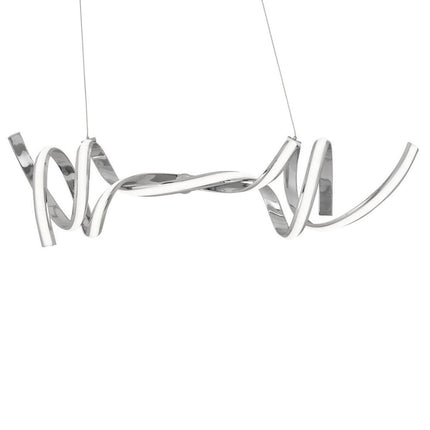 Silver Two Light Metal LED Dimmable Chandelier