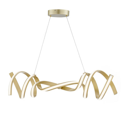 Gold Two Light Metal LED Dimmable Chandelier