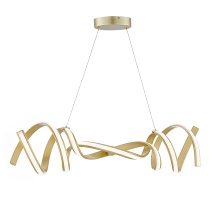 Gold Two Light Metal LED Dimmable Chandelier