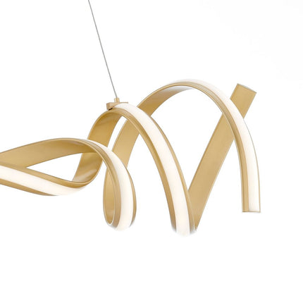 Gold Two Light Metal LED Dimmable Chandelier