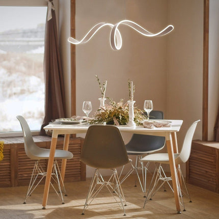 White Metal LED Dimmable Chandelier