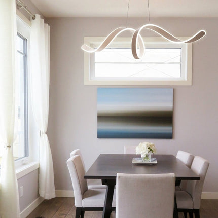 White Metal LED Dimmable Smart Enabled Chandelier