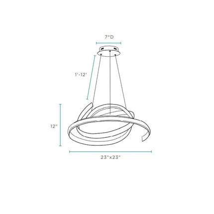 Silver Metal LED Dimmable Chandelier