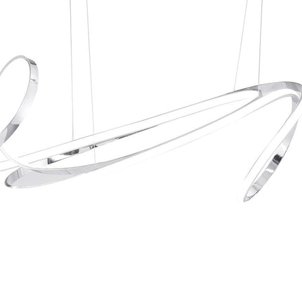 Silver Metal LED Dimmable Smart Enabled Chandelier