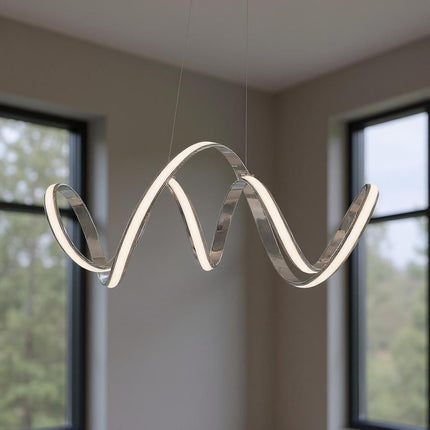 Silver Metal LED Dimmable Chandelier