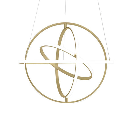 Gold Four Light Metal LED Dimmable Smart Enabled Chandelier