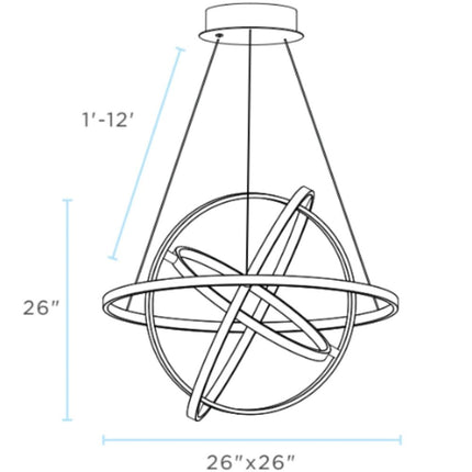 Gold Four Light Metal LED Dimmable Smart Enabled Chandelier