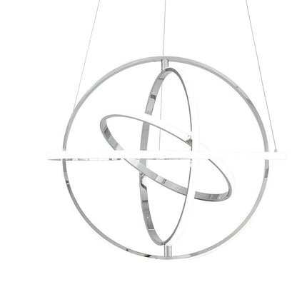 Silver Four Light Metal LED Dimmable Smart Enabled Chandelier