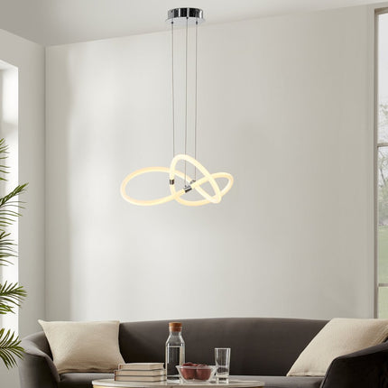 Silver Metal LED Dimmable Chandelier