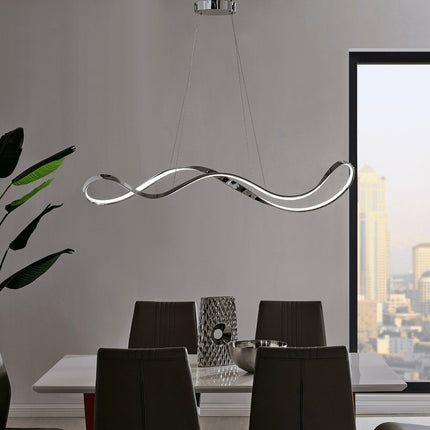 Silver Unique Statement Metal LED Dimmable Chandelier