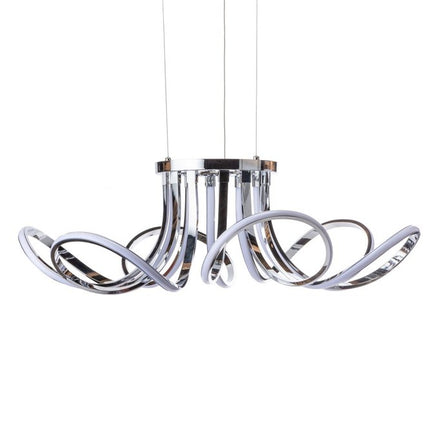 Silver Metallic Six Light Metal LED Dimmable Ceiling Light