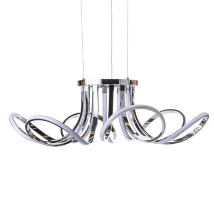 Silver Metallic Six Light Metal LED Dimmable Ceiling Light