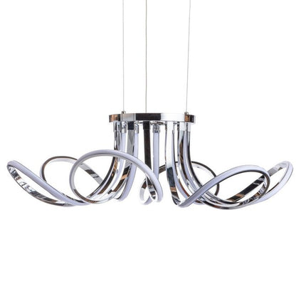 Silver Metallic Six Light Metal LED Dimmable Ceiling Light