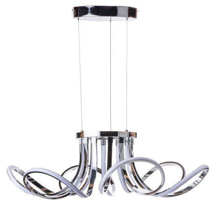 Silver Metallic Six Light Metal LED Dimmable Smart Enabled Ceiling Light