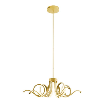 Gold Six Light Metal LED Dimmable Smart Enabled Chandelier