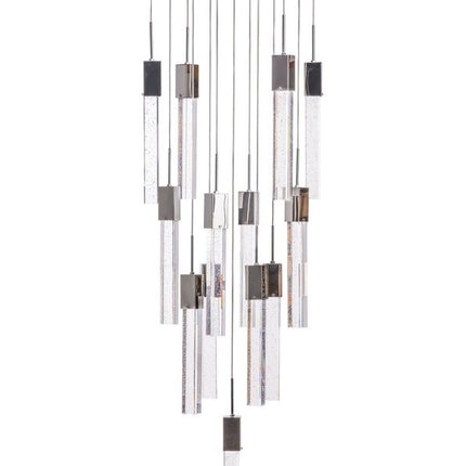 Silver And Clear Multi Light Metal Dimmable Chandelier With Clear Shades