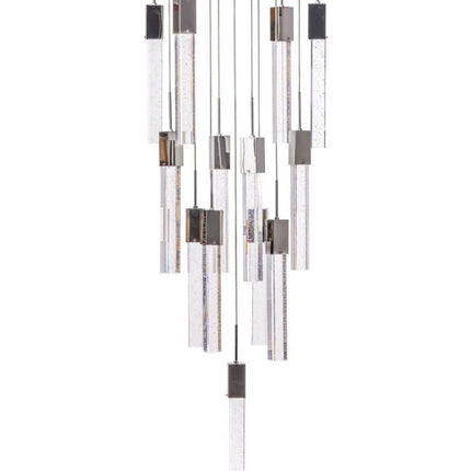 Silver And Clear Multi Light Metal Dimmable Chandelier With Clear Shades