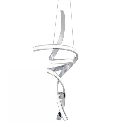 Silver Two Light Metal LED Dimmable Smart Enabled Chandelier