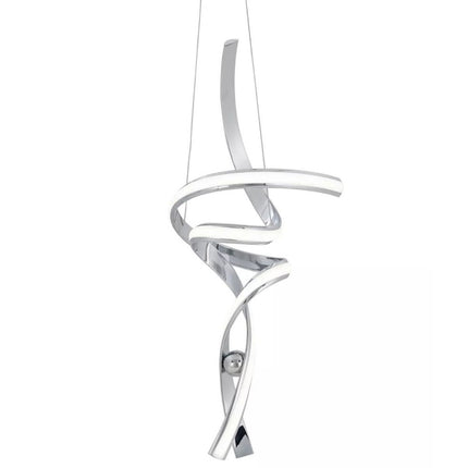 Silver Two Light Metal LED Dimmable Smart Enabled Chandelier