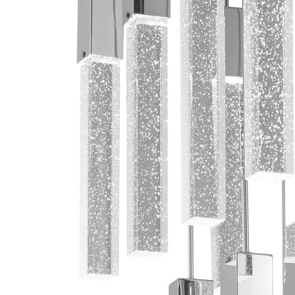 Silver And Clear Multi Light Metal Dimmable Chandelier With Clear Shades