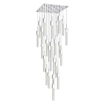 Silver And Clear Multi Light Metal Dimmable Chandelier With Clear Shades