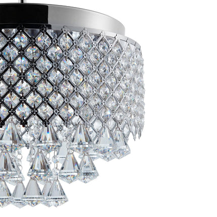 Silver And Clear Nine Light Crystal Dimmable Chandelier With Clear Shades