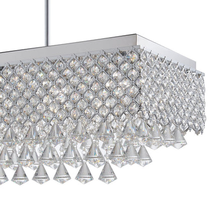 Silver And Clear Twelve Light Metal Dimmable Chandelier With Clear Shades