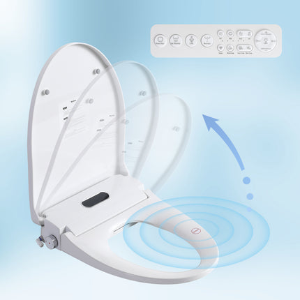 Smart Bidet Toilet Seat with Side Knob Adjustable Heated Seat with Water Temperature and Pressure Adjustment Portable Bidet,Auto open/close,Night Light, Only Seat