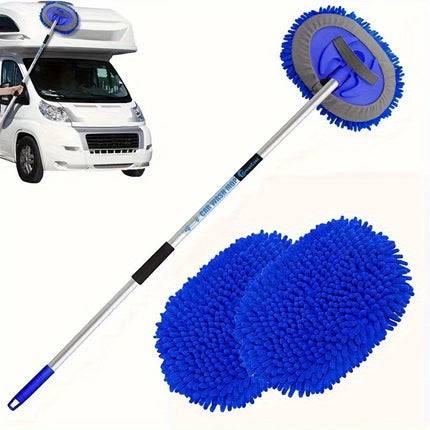 Extra-long 2-In-1 Adjustable Length Car Wash Mop with Removable Design and Handle
