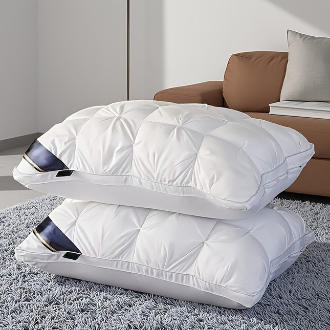 2pcs fluffy pillow sleep pillow core, with moderate support, suitable for side, back and abdominal sleep,